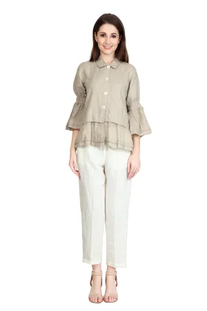 Ruffled Linen Shirt