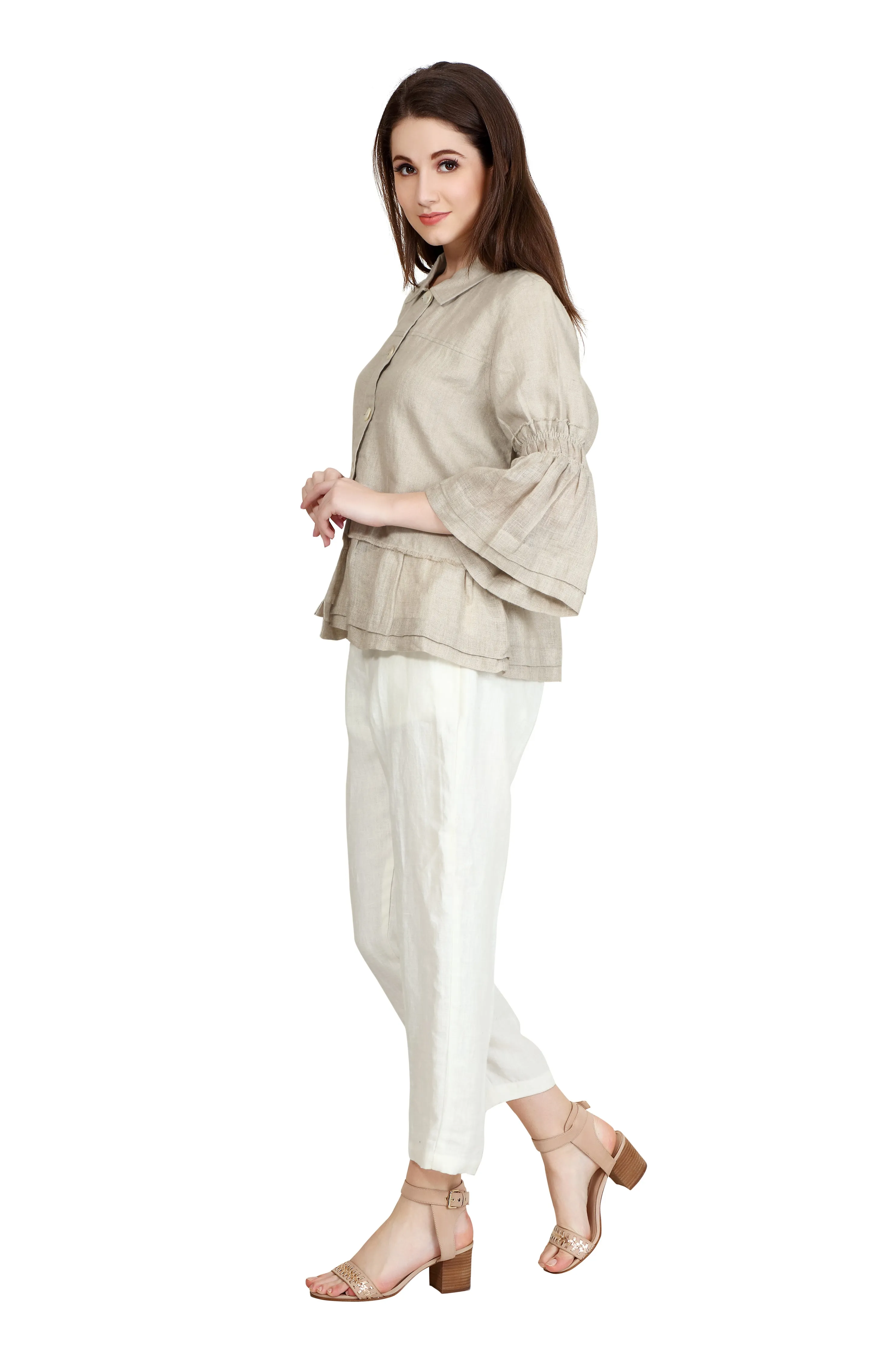 Ruffled Linen Shirt