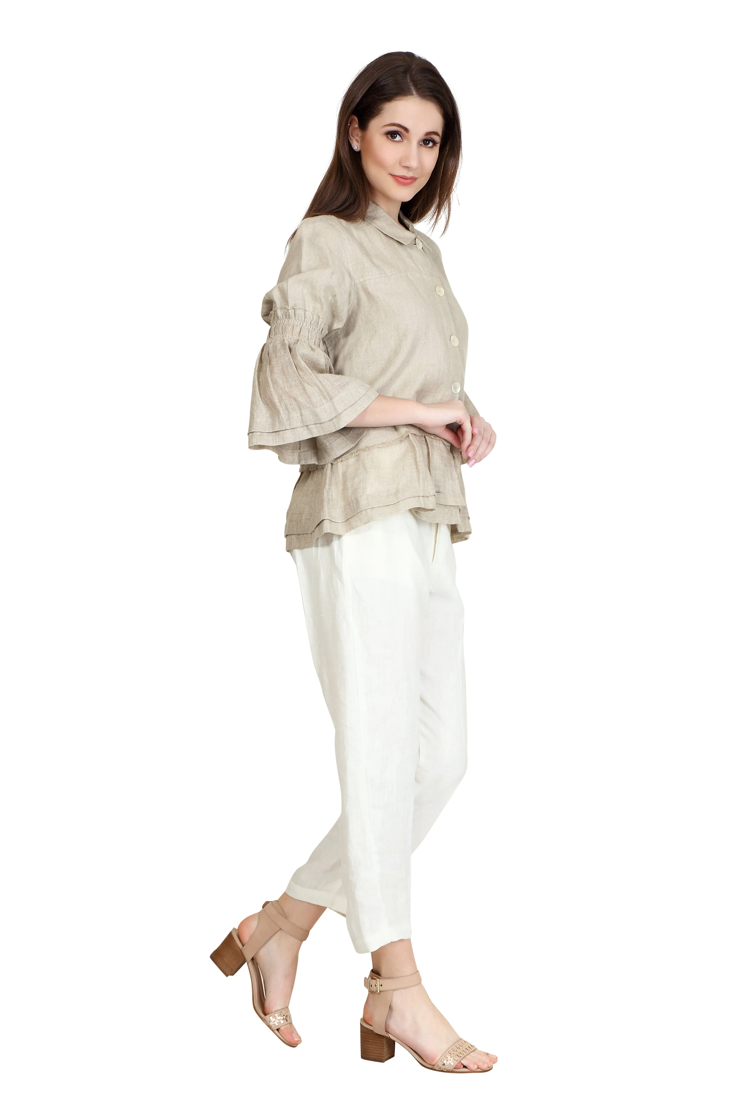 Ruffled Linen Shirt