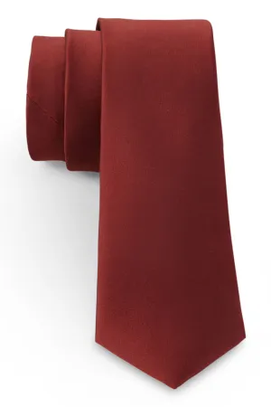 Rust Solid Satin Silk Necktie