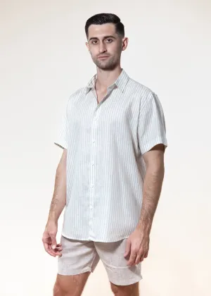 Sabbioso Stripes - Short Sleeve Italian Linen Shirt - Mr. Linen Co
