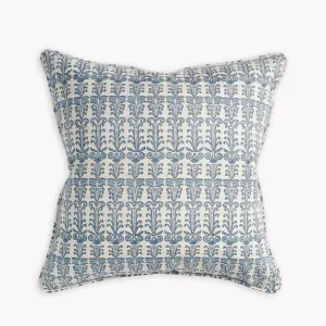 Santorini Linen Block Print Pillow