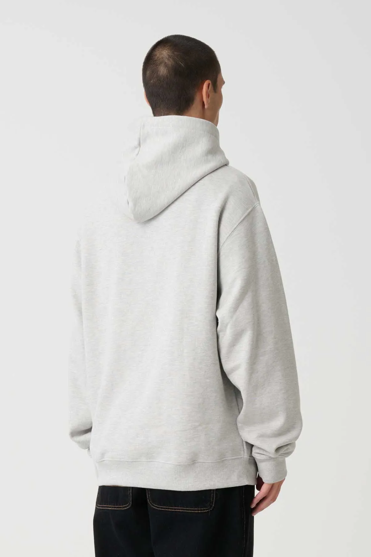SATIN COLLEGE HOODIE - ASH HEATHER
