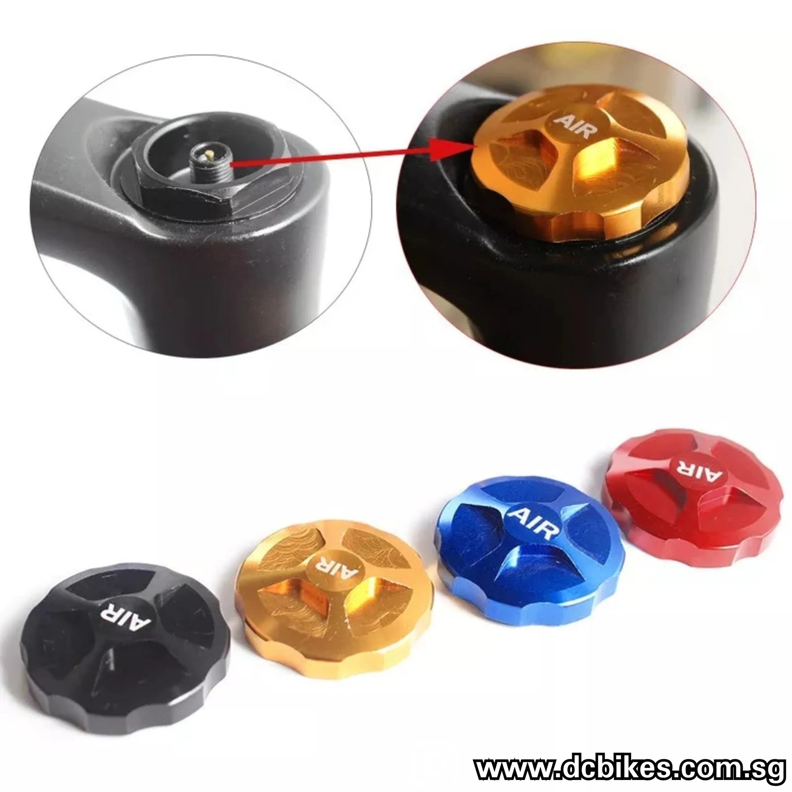 Schrader Valve Anodized Cover Cap For Air Suspension Fork