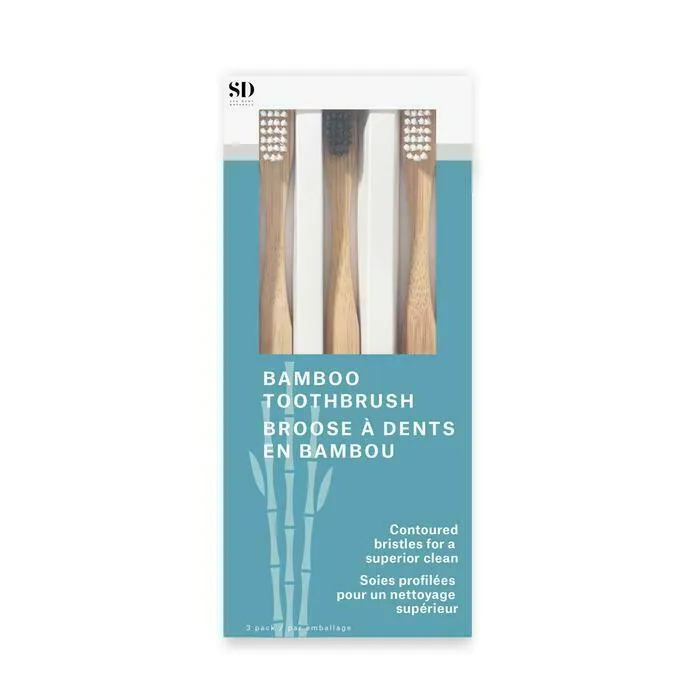 SD Naturals Natural Bamboo Toothbrush - 3 PK