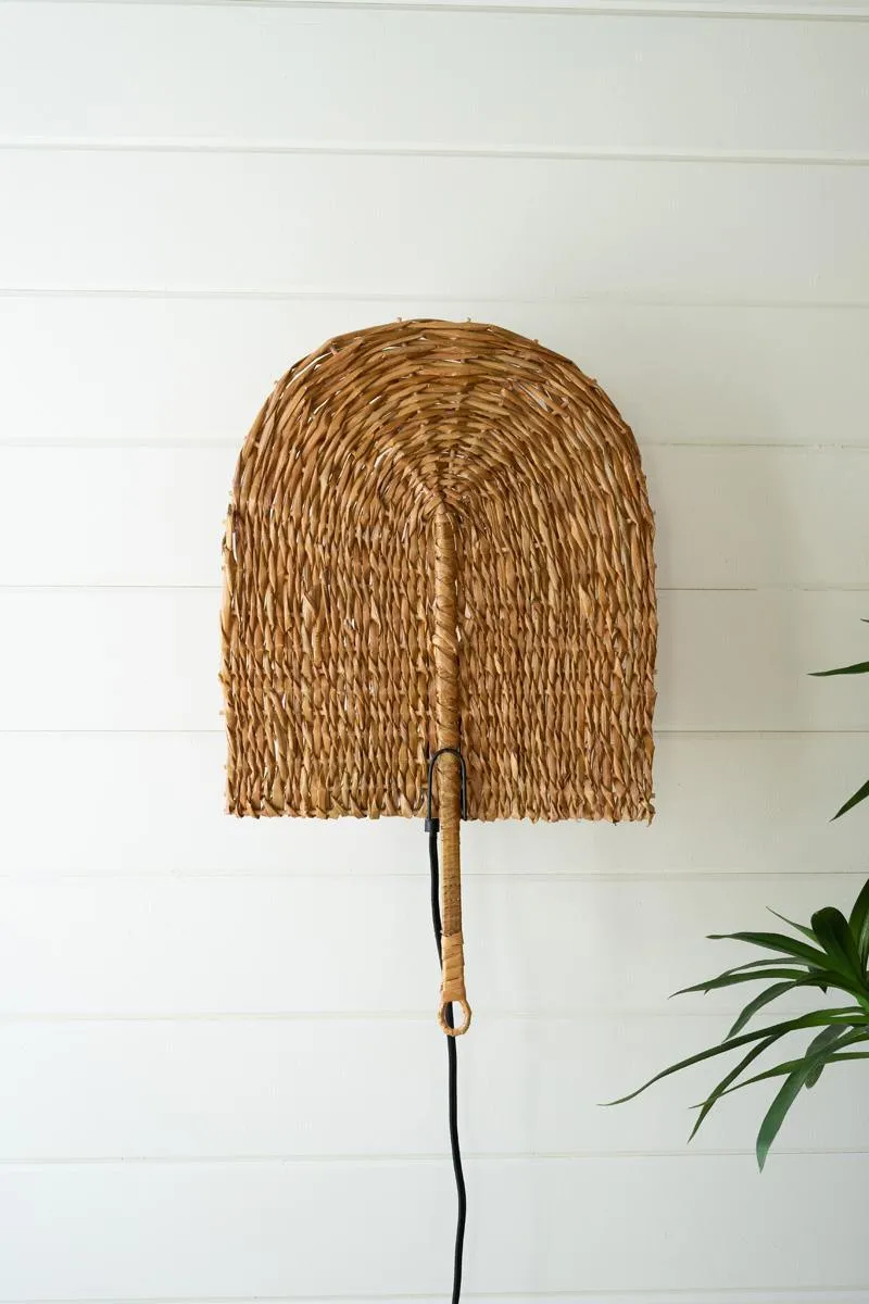 Seagrass Fan Wall Sconce Lamp