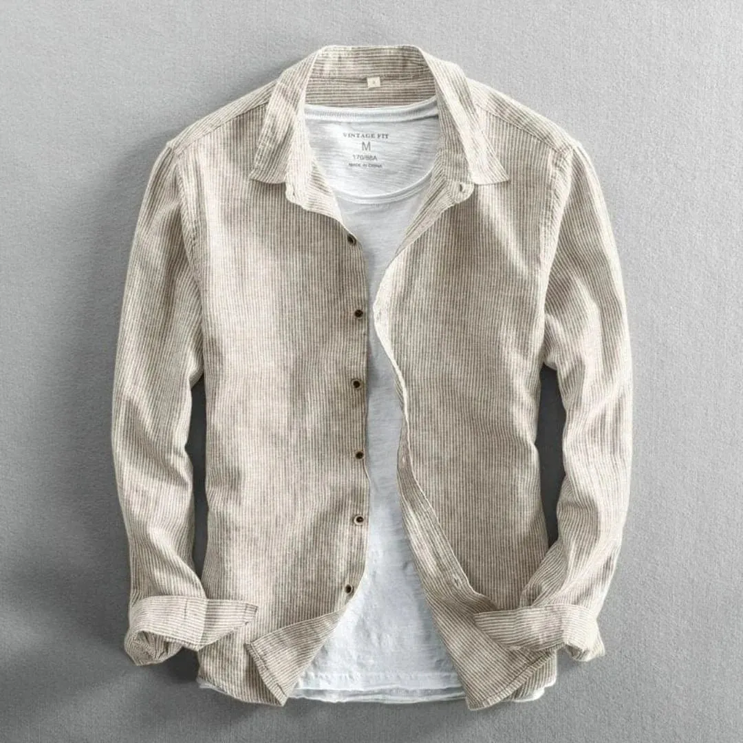 Serge Linen Striped Shirt