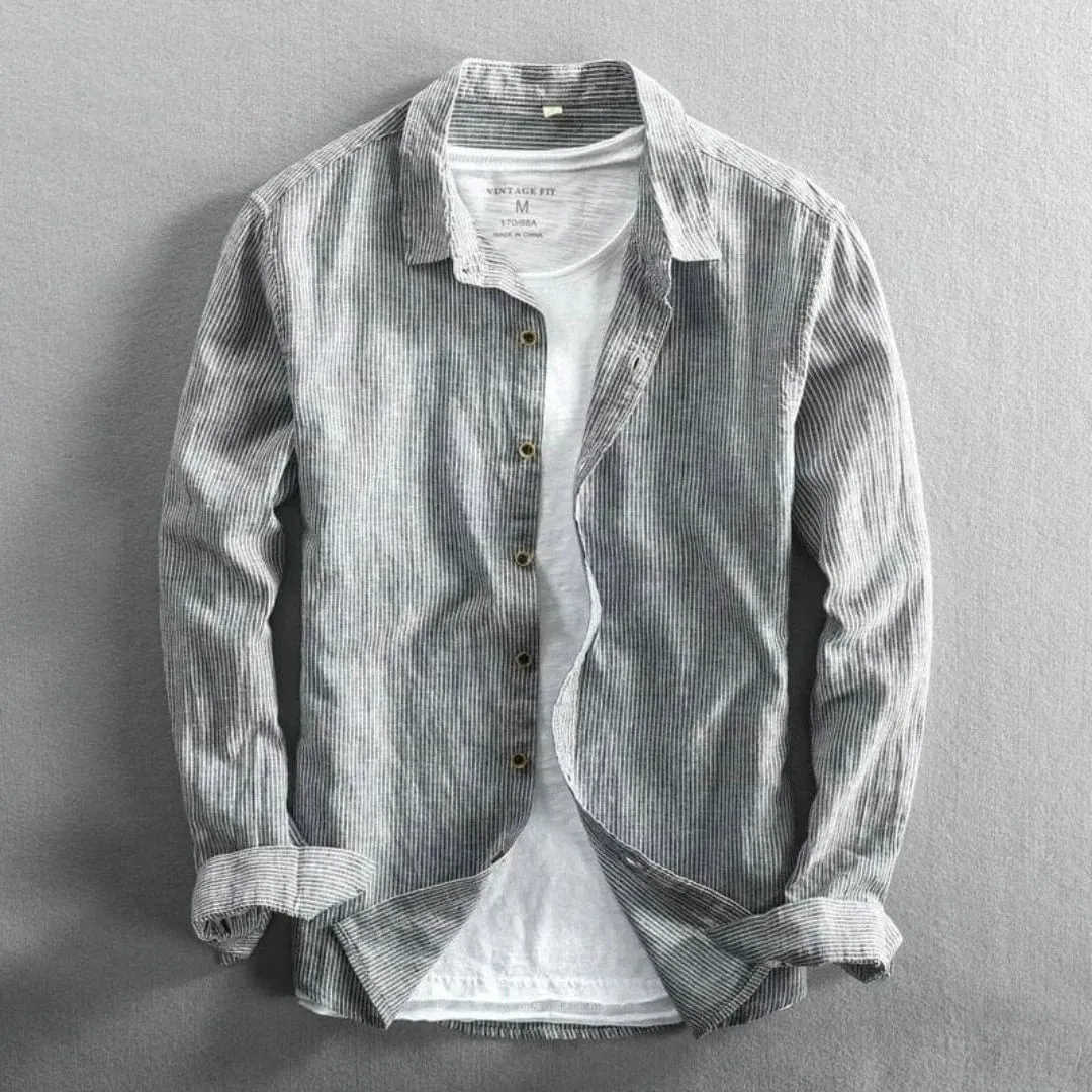 Serge Linen Striped Shirt