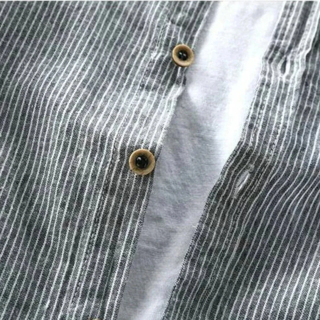 Serge Linen Striped Shirt