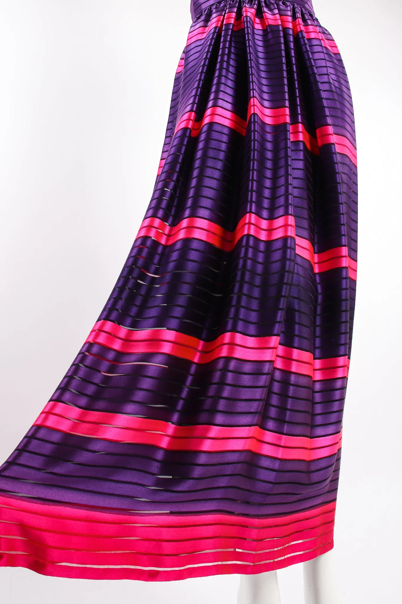 Sheer Stripe Silk Skirt