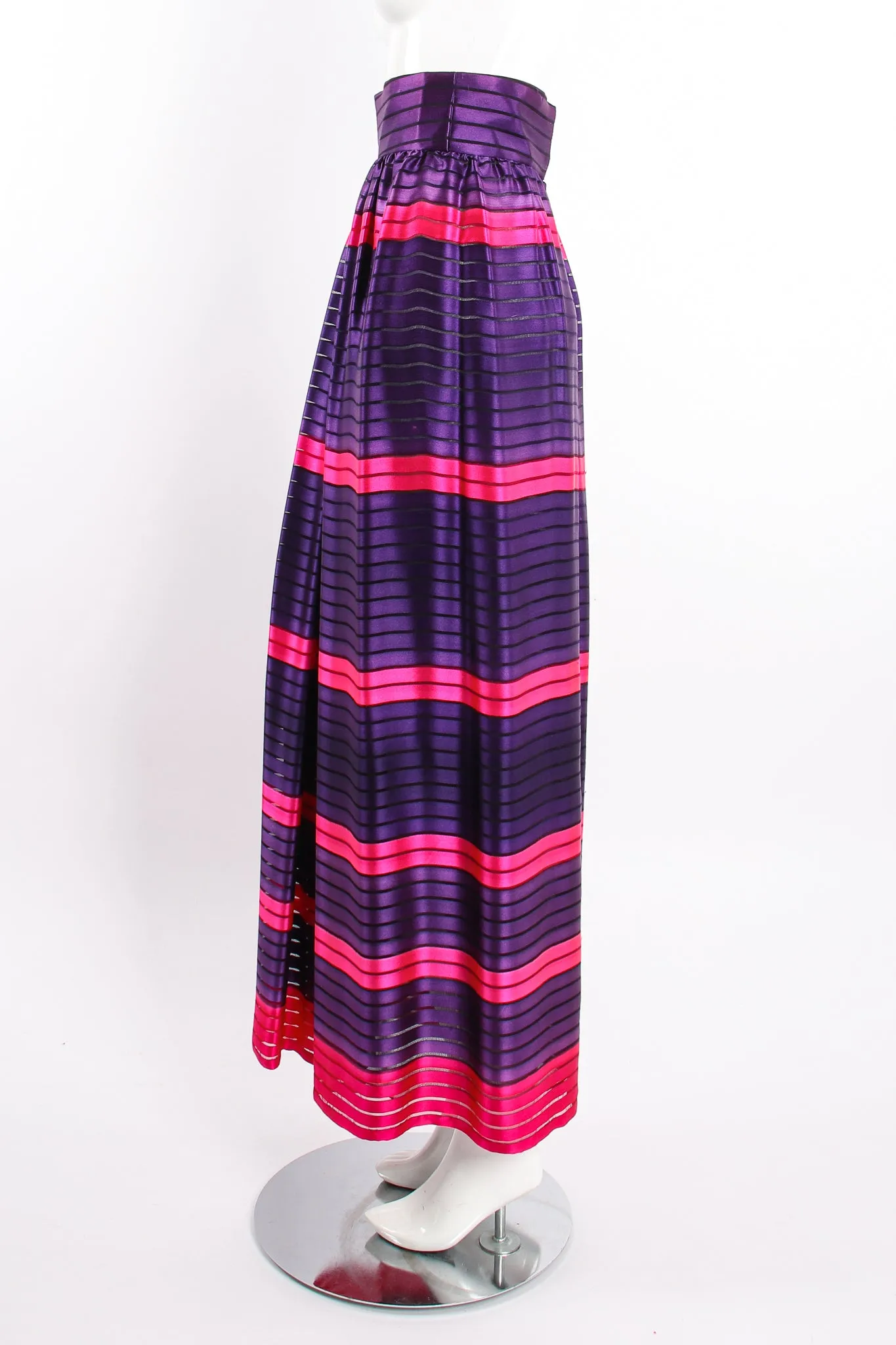 Sheer Stripe Silk Skirt