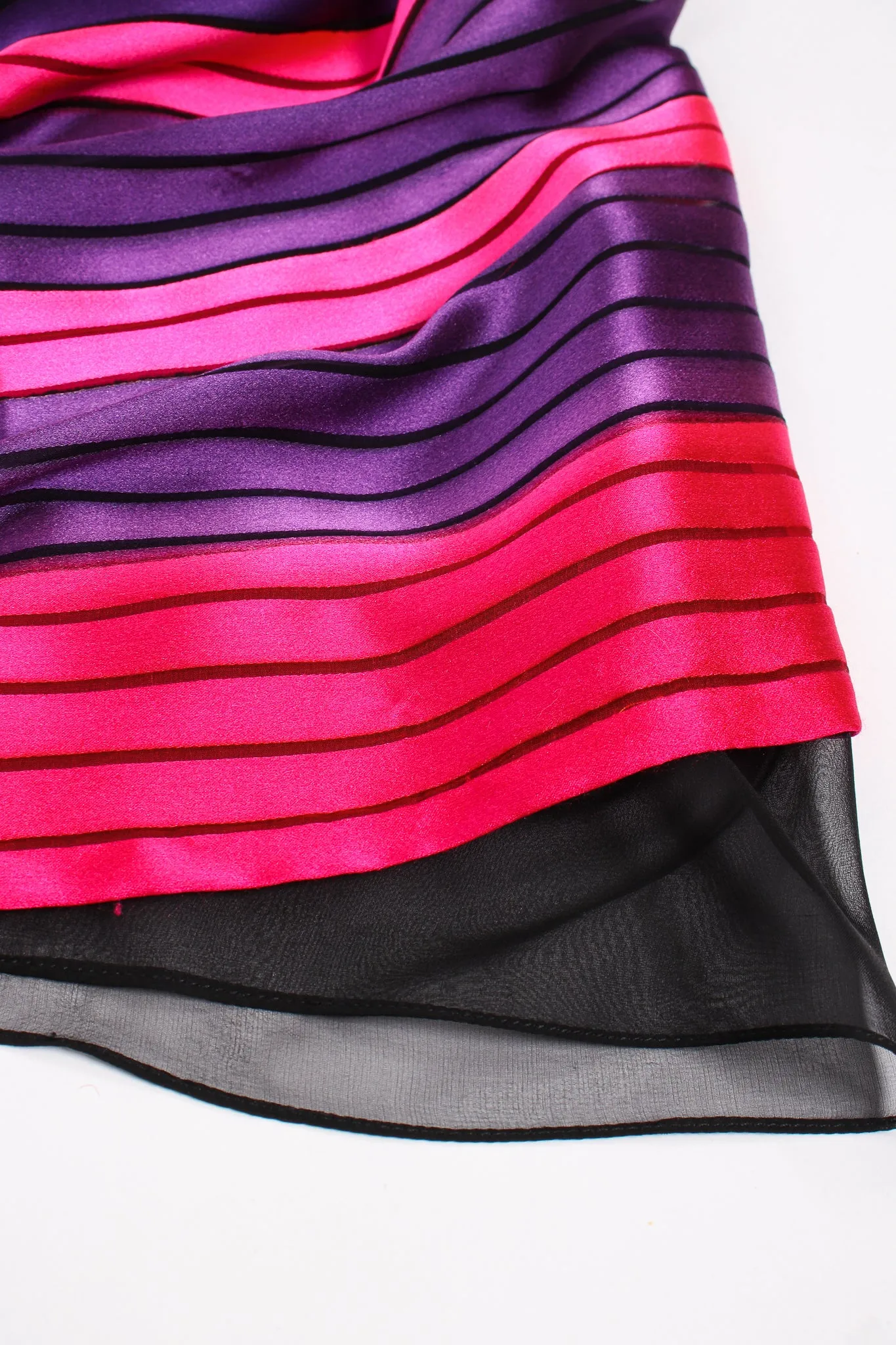 Sheer Stripe Silk Skirt
