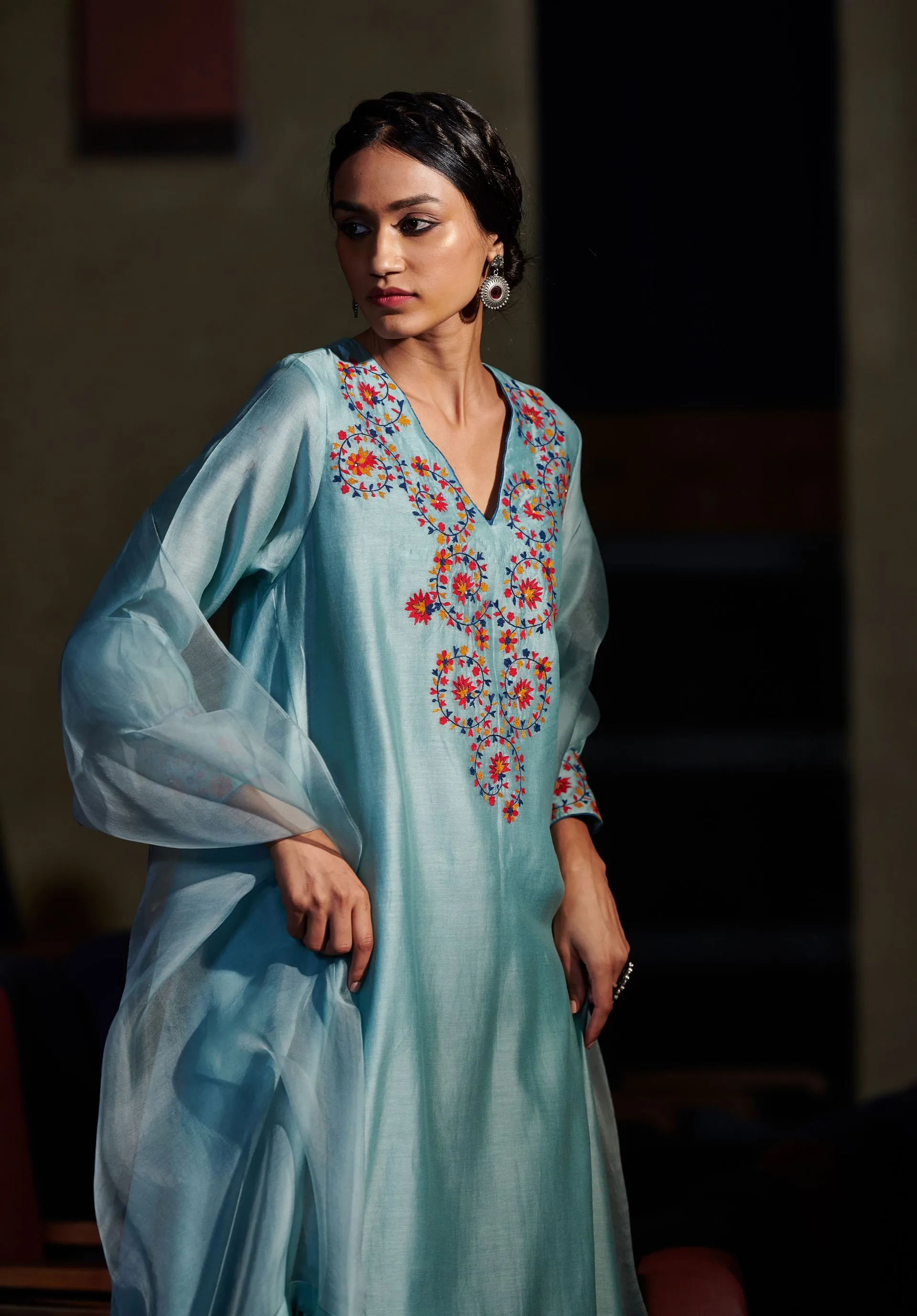 Shikha Mehta Macys Scarlet Saayra Sharara Set Silk Chanderi  Silk Organza Scarlet The Other Me Sm-Aw-011