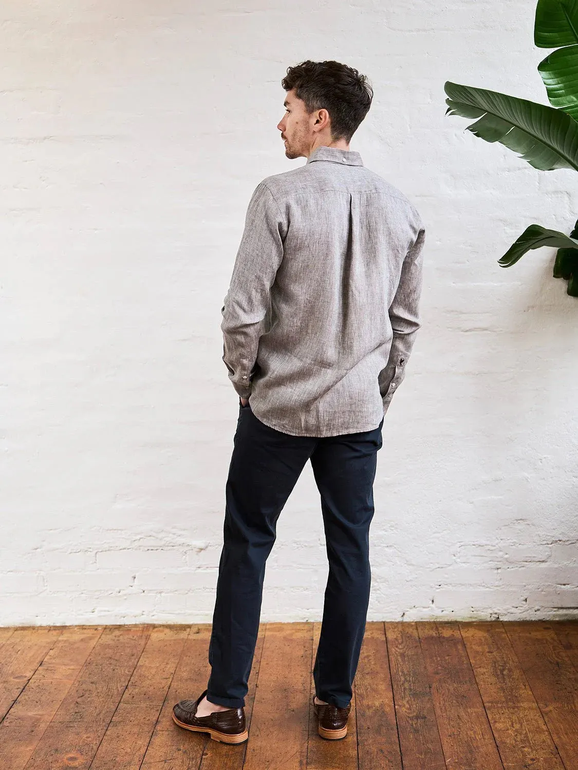 Shirt linen tamina brown