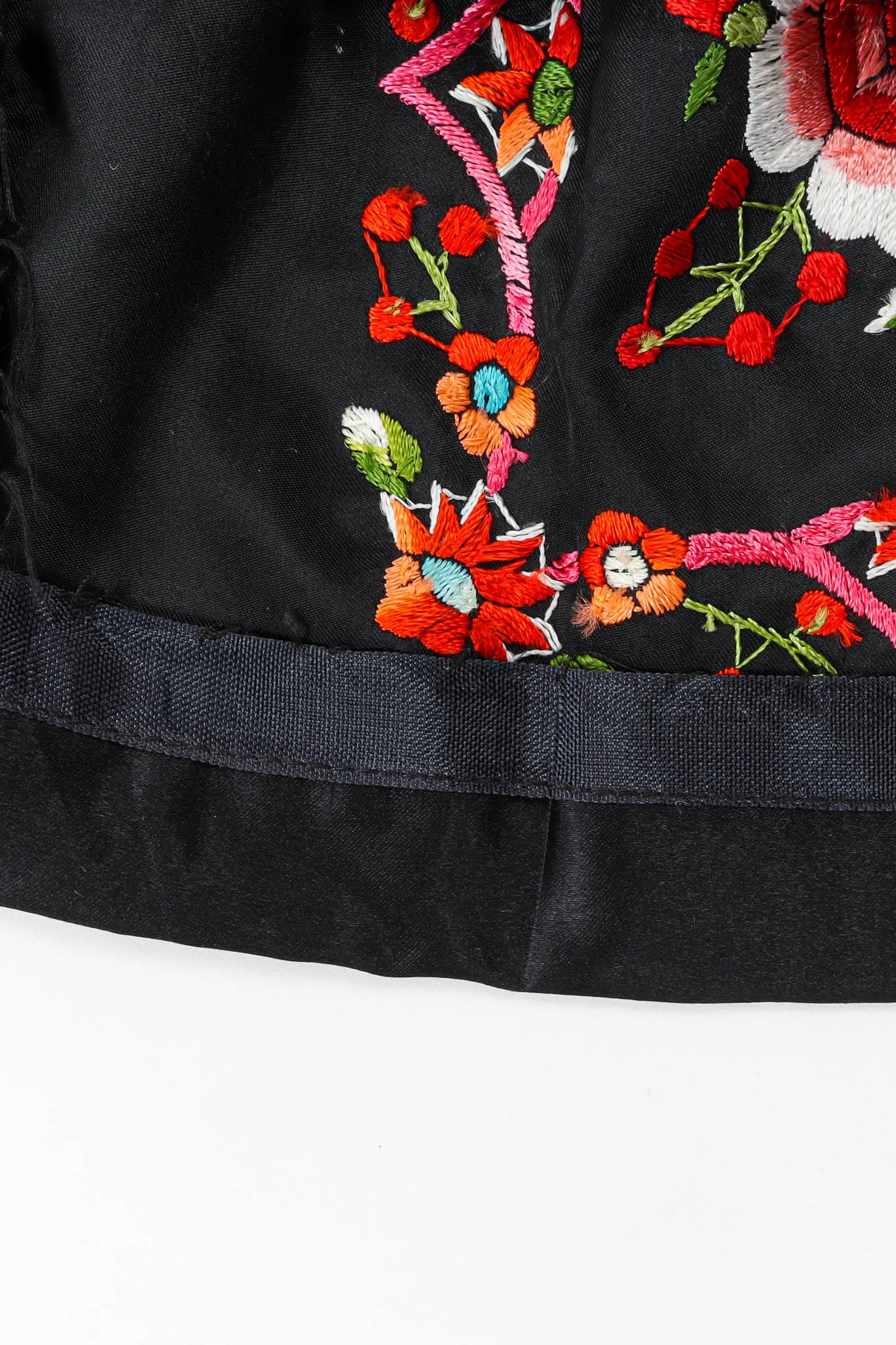 Silk Embroidered Floral Skirt