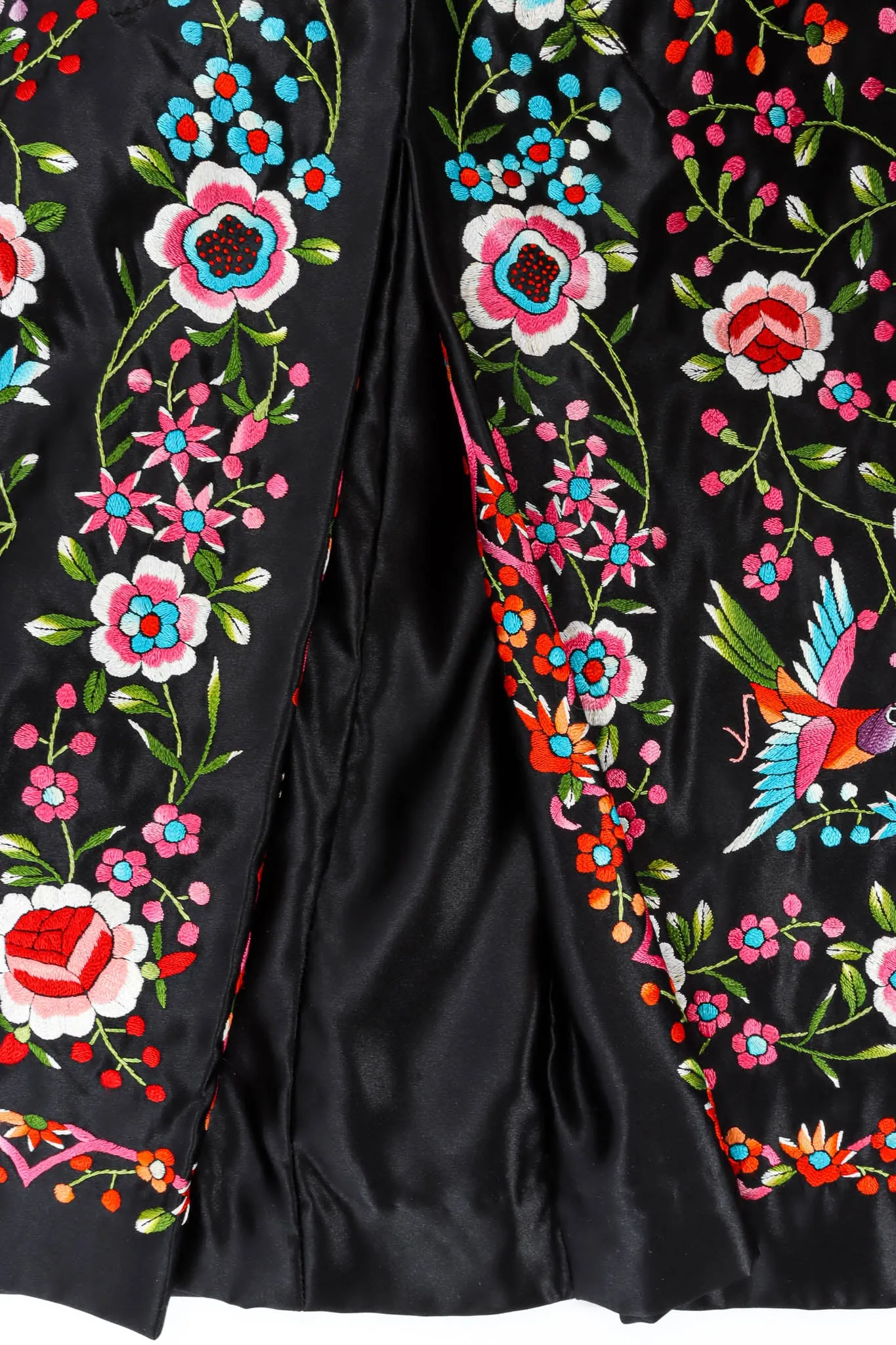 Silk Embroidered Floral Skirt