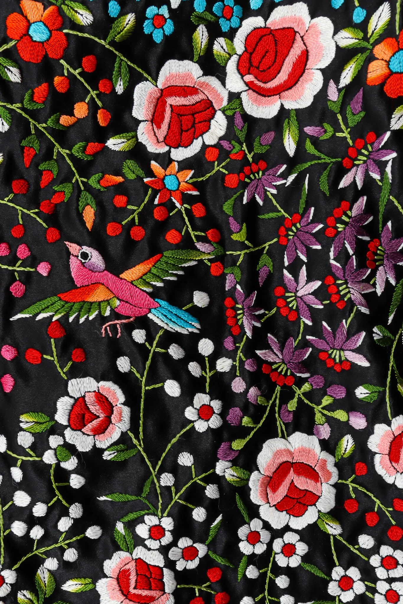 Silk Embroidered Floral Skirt
