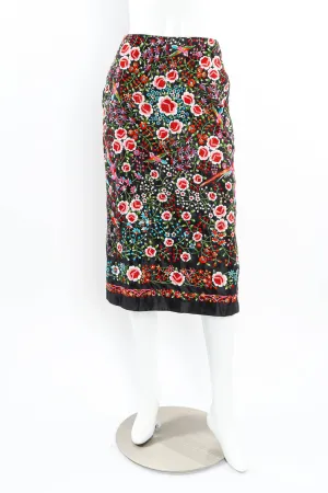Silk Embroidered Floral Skirt