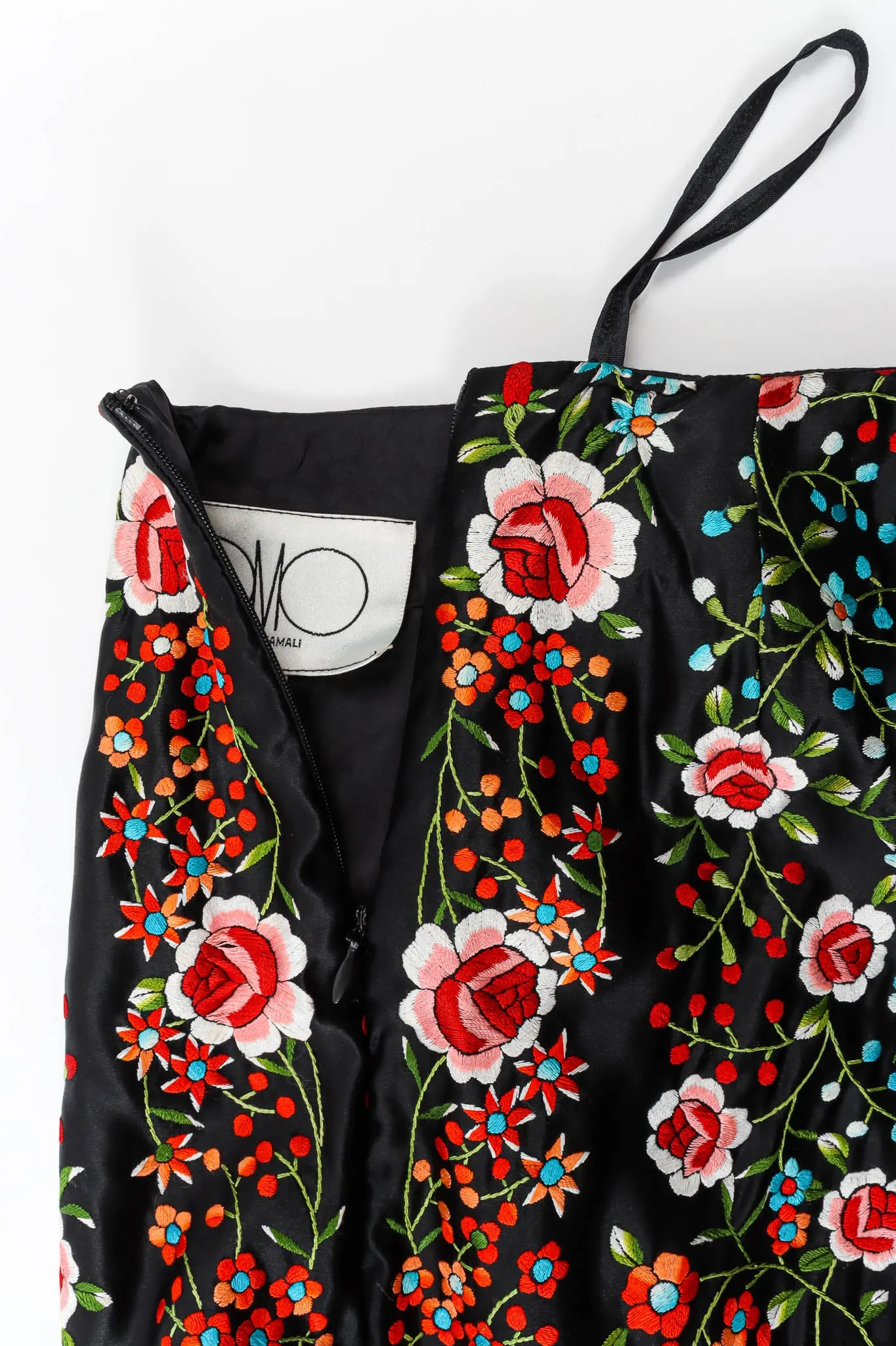 Silk Embroidered Floral Skirt