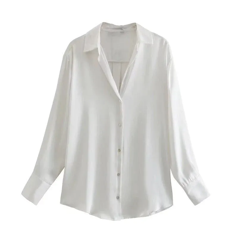 Silk Satin Aura™ | Women's Colorful Blouse Top | Luxurious Silk, Soft Satin Fabric, Stylish Design
