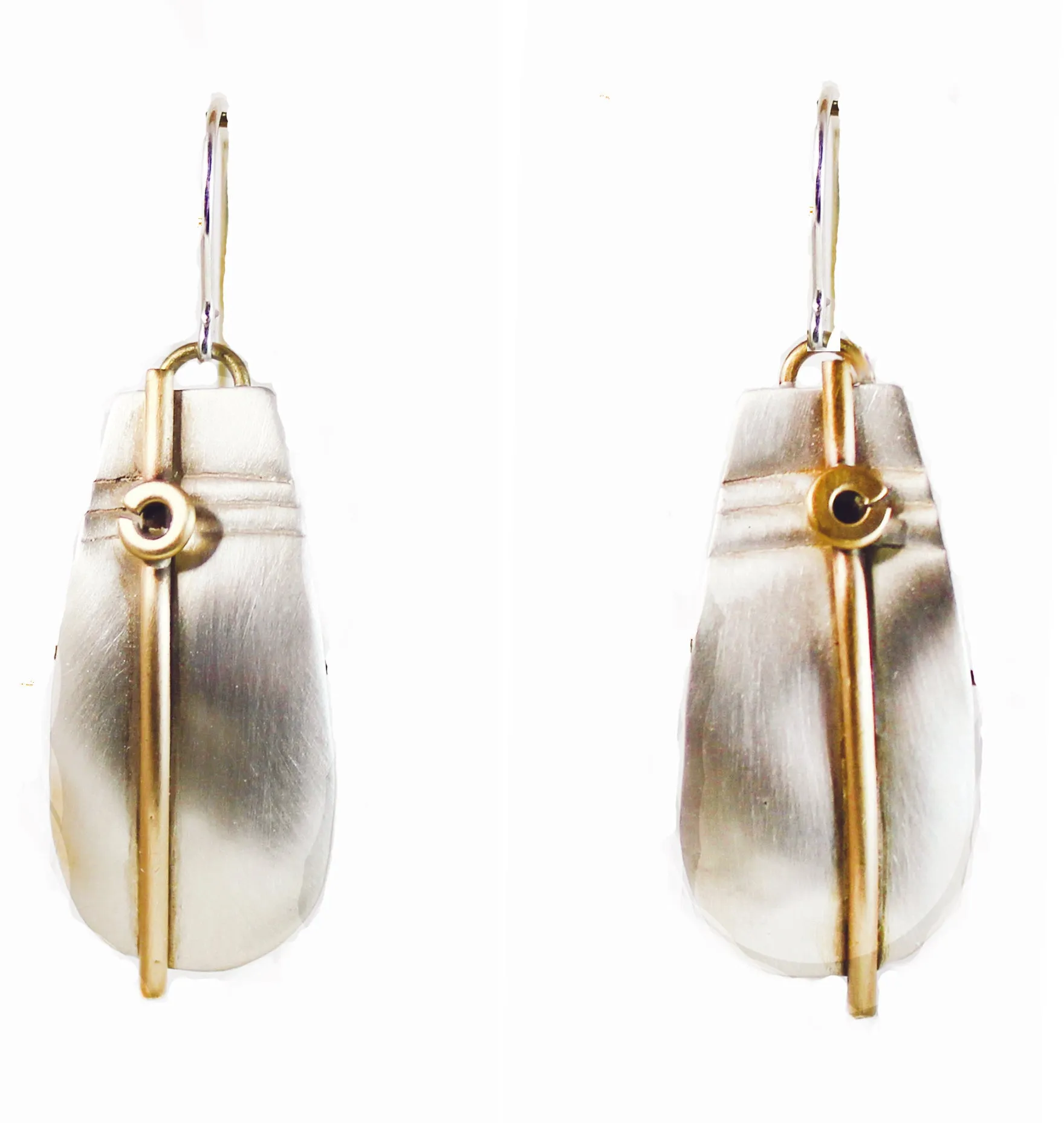 Silk Satin Earrings. Sterling and Brass