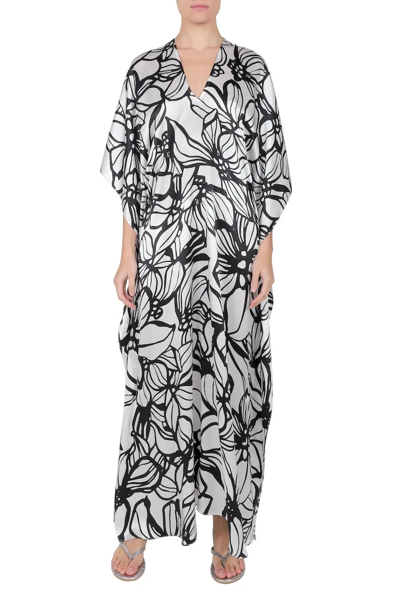 Silk Satin Hibiscus Boubou Caftan