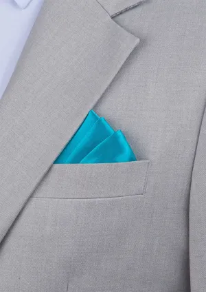 Silk Satin Turquoise Pocket Square