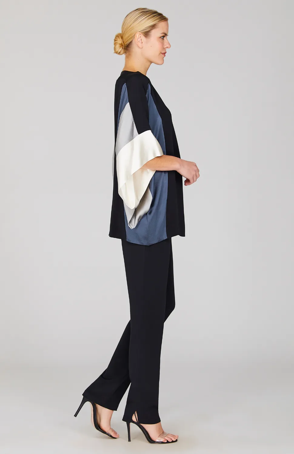 Silk Tunic w/Contrast Satin Bands