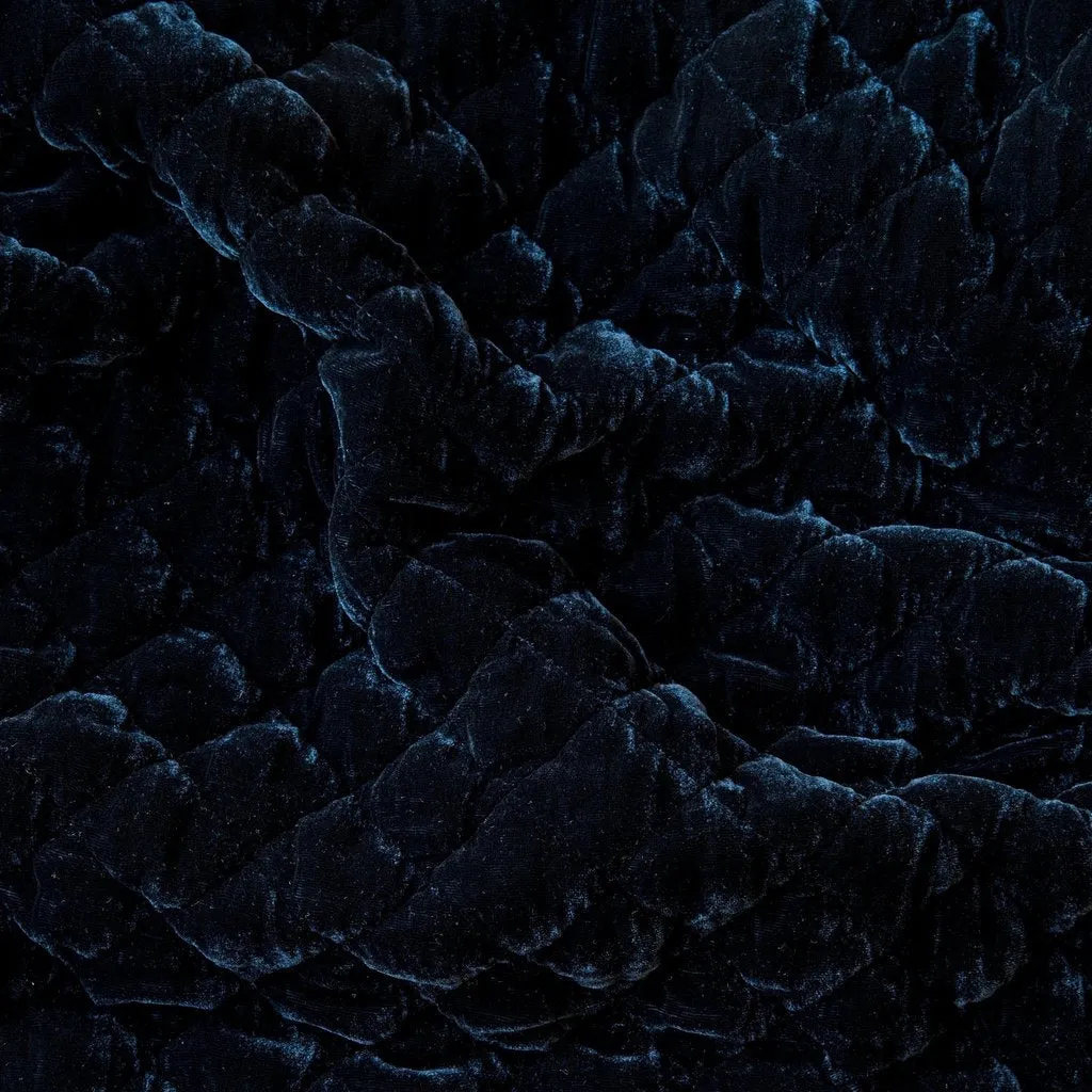 Silk Velvet Quilted Coverlet - Midnight - King