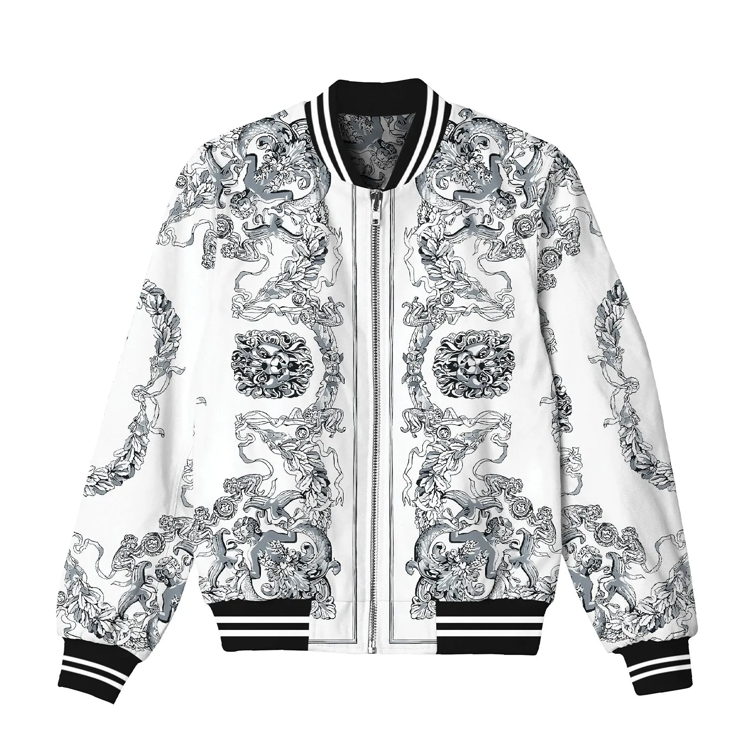 Sketch Myth Pattern Bomber Jacket