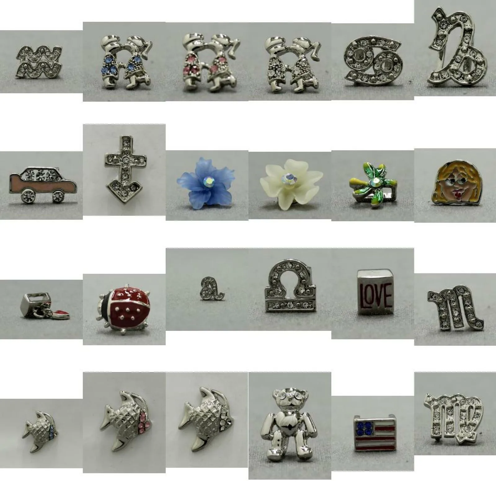 Slide Charm for Slide Keep Keeper or Ribbon Bracelet Necklace 6mm (1/4 inch)