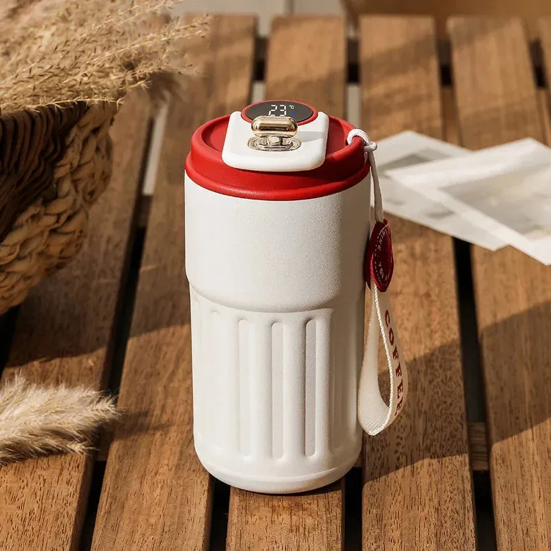 Smart Thermos Bottle – 450ml Stainless Steel Vacuum Cup with Temperature Display