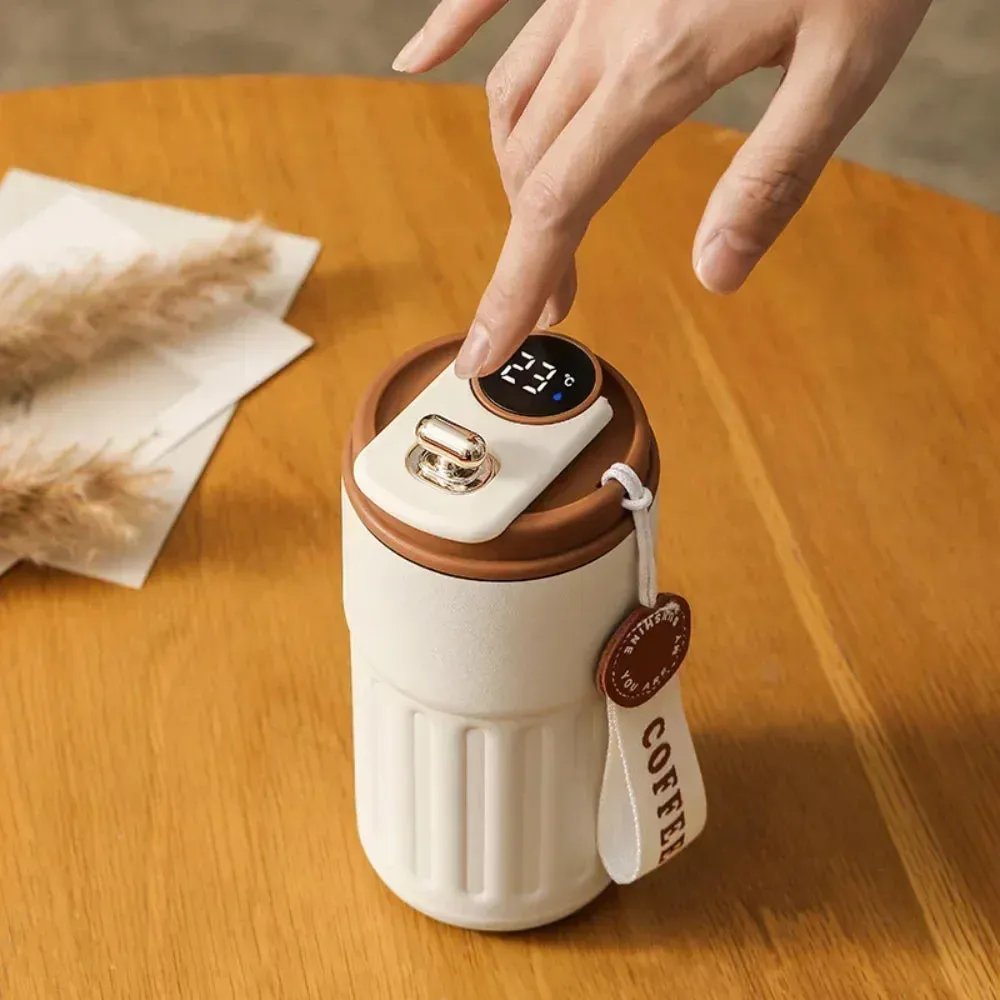 Smart Thermos Bottle – 450ml Stainless Steel Vacuum Cup with Temperature Display