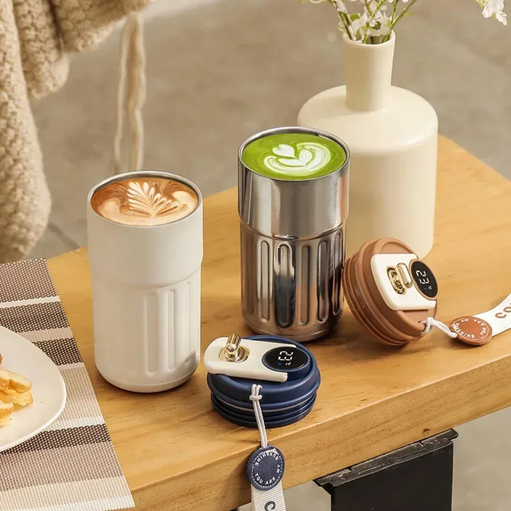 Smart Thermos Bottle – 450ml Stainless Steel Vacuum Cup with Temperature Display