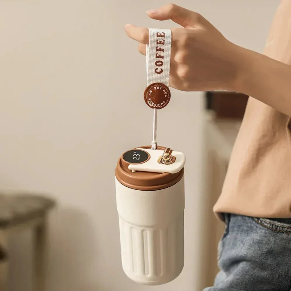 Smart Thermos Bottle – 450ml Stainless Steel Vacuum Cup with Temperature Display