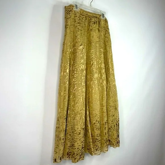 Soft Surroundings Sienna Textured Gold Leopard Silk Blend Maxi S…