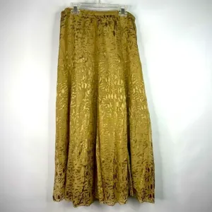 Soft Surroundings Sienna Textured Gold Leopard Silk Blend Maxi S…
