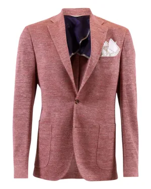 Solid Knit Linen Jacket - Rose
