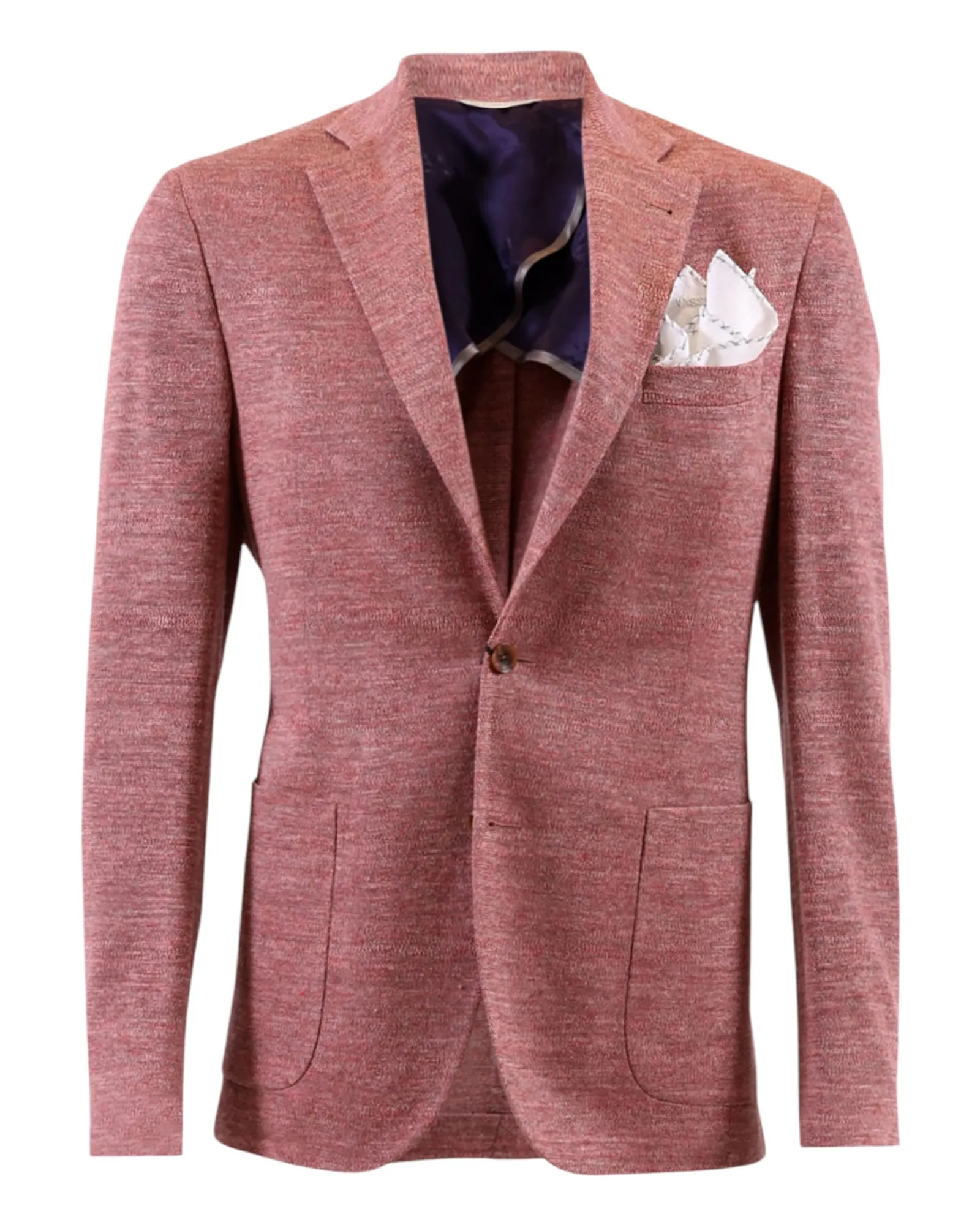 Solid Knit Linen Jacket - Rose