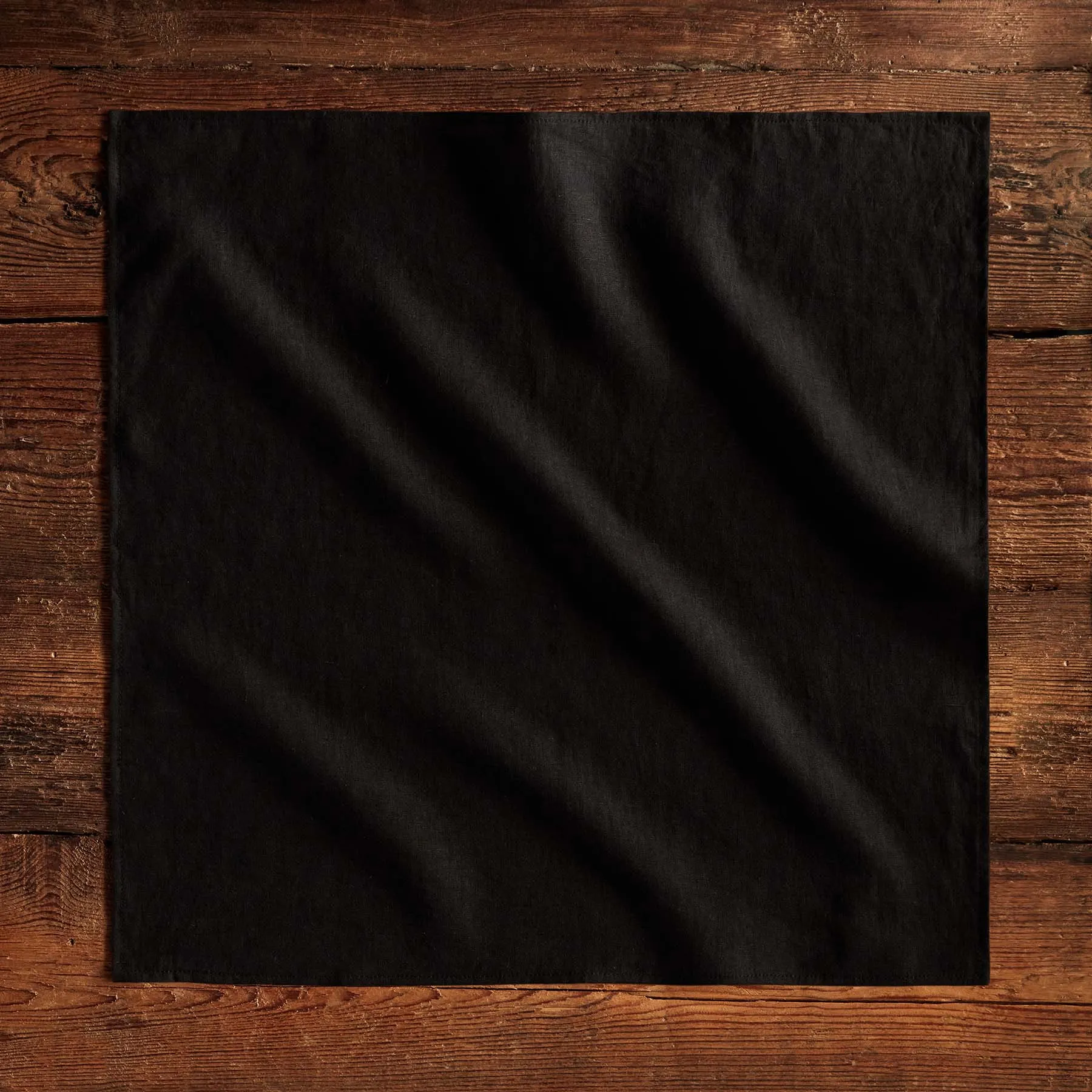 Solid Linen Table Napkin - Black