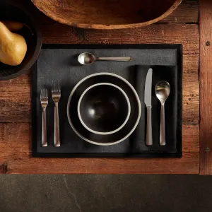 Solid Linen Table Napkin - Black