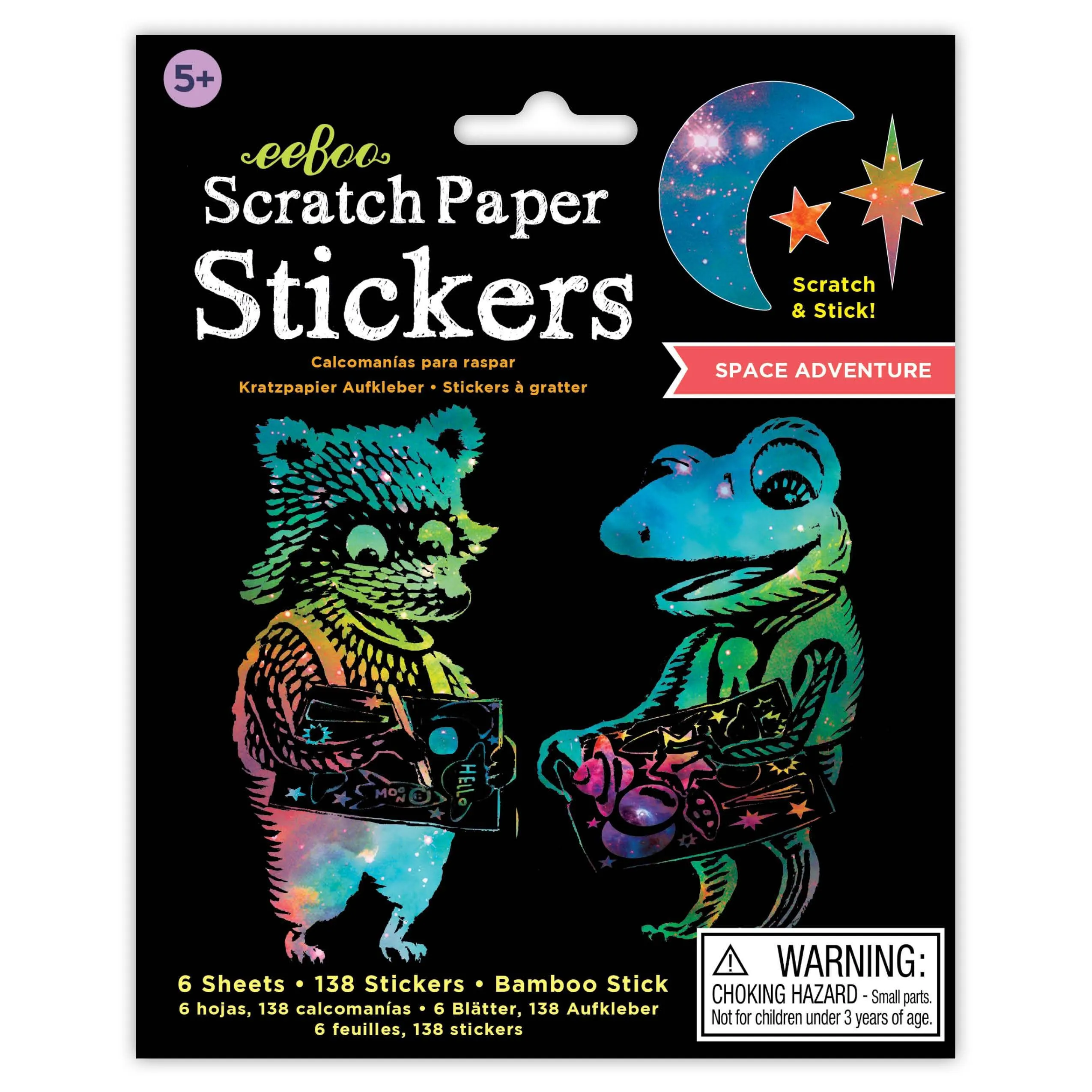 Space Adventure Scratch Paper Stickers