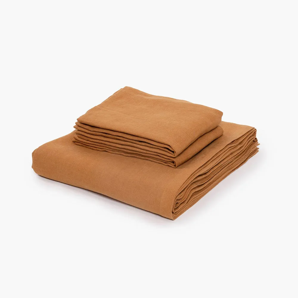 Spice Kissed Linen Flatsheet Set