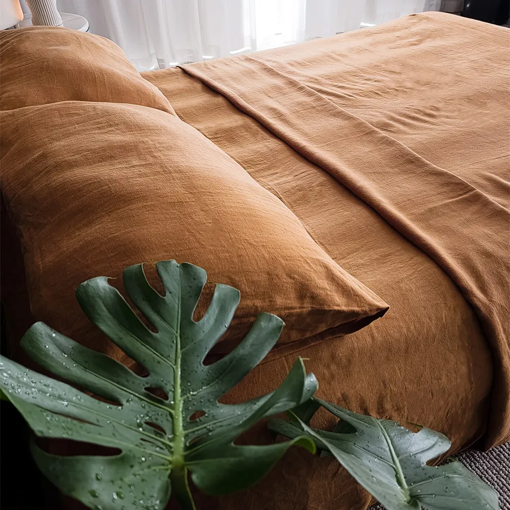 Spice Kissed Linen Flatsheet Set