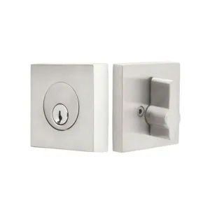 Square Single Cylinder Deadbolt - Door Mount - 2" Stainless Steel/Brushed Stainless Steel