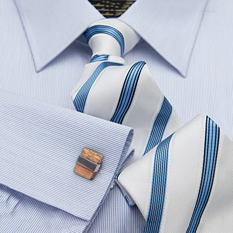 Square Wood and Gun Metal Cuff Links