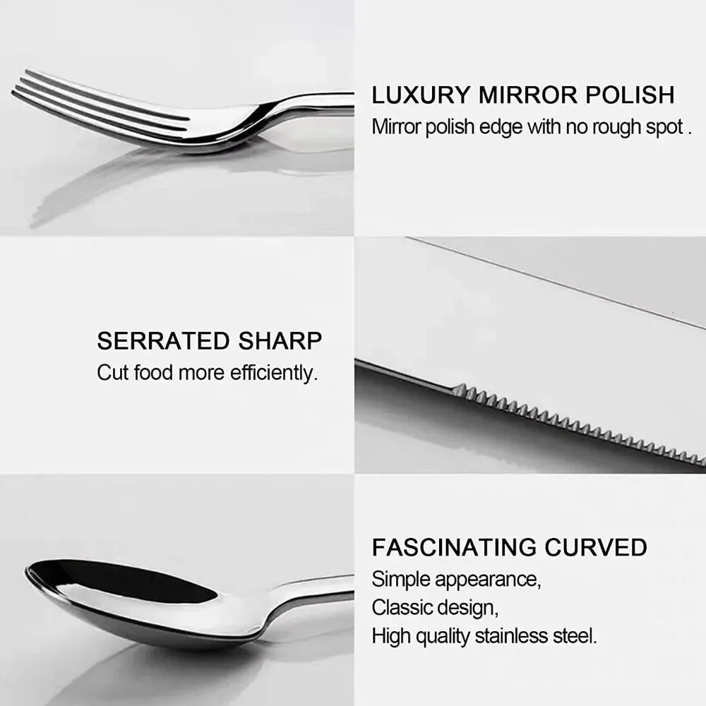 Stainless Steel 24-Piece Tableware Set