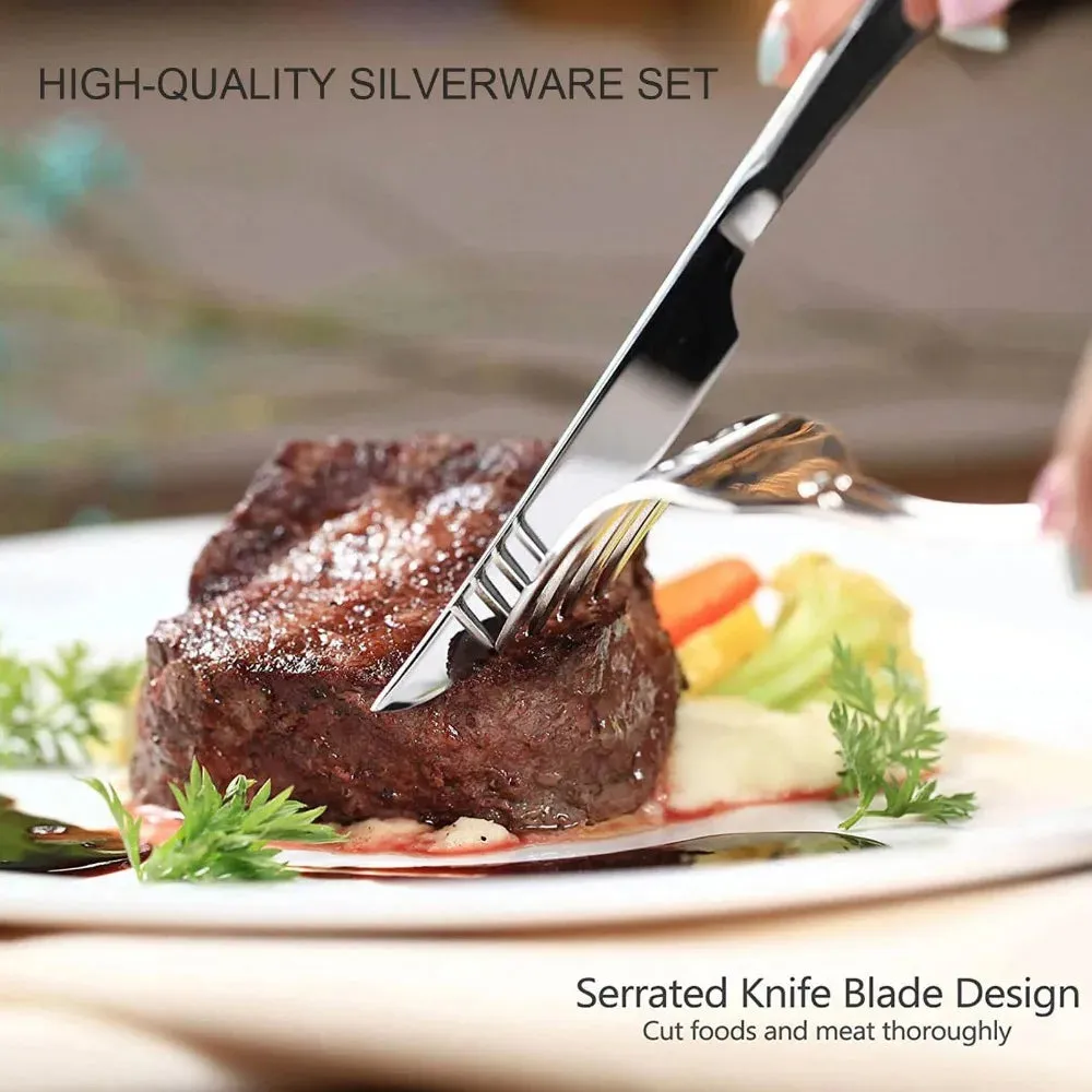Stainless Steel 24-Piece Tableware Set