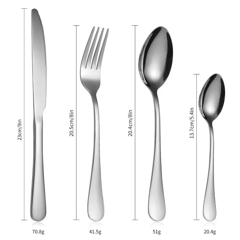 Stainless Steel 24-Piece Tableware Set