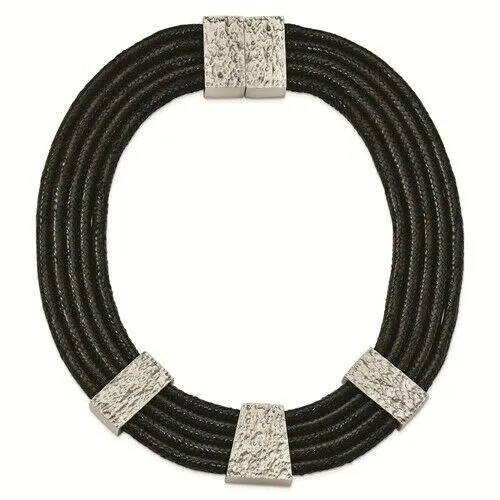 Stainless Steel Blackened Coiled Collar Necklace